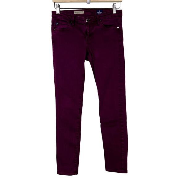 Ag Adriano Goldschmied The Stevie Ankle Slim Straight Leg Maroon Purple Sz 26R - Picture 1 of 9